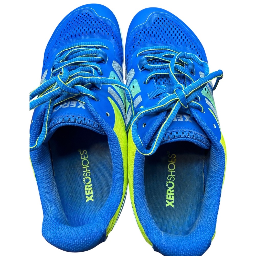 Xero Shoes HFS Mens Road Running Shoes Blue Yellow Minimalist Barefoot Size 8 - Picture 10 of 11